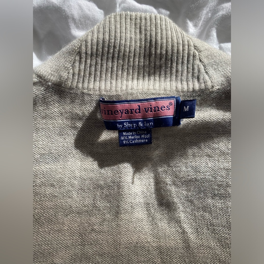 Cashmere Merino wool Vineyard Vines Gray V-Neck Collar Sweater Shep and Ian - Picture 9 of 16